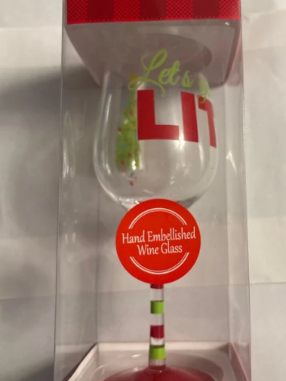 Raise the Bar Holiday Wine Glass 15fl oz New